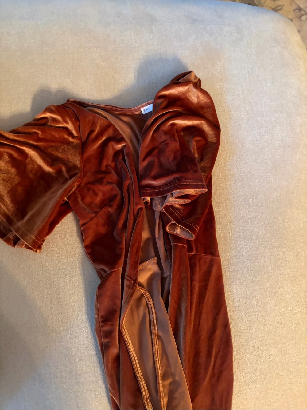 Baltic Born Velvet Rust Wrap Dress size Medium - Picture 2 of 3